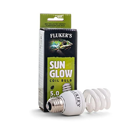 Fluker’s Sun Glow 5.0 UVB Fluorescent Coil Bulb for Tropical Reptiles, Reptile Heat Light Stimulates Natural Synthesis of Vitamin D in Captive Reptiles, 13 Watt - size: 13 Watts