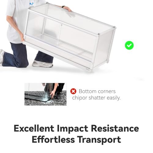 127 Gallon Reptile Tank, 48" x 24" x 26" Barded Dragon Tank Reptile Enclosure for Easy Maintenance, Top Screen Ventilation & Sliding Door - size: 48x24x26'' 127 Gallon