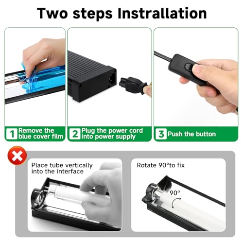 T5 UVB Reptile Light Fixture Upgrade Square HO UVB Bulb Lighting Combo Kit 10.0 UVB Light for Reptiles Terrarium Fluorescent 24W Reptile Light Bar UVA UVB Desert Lamp for Bearded Dragon Turtle Tank - size: 24W 22IN