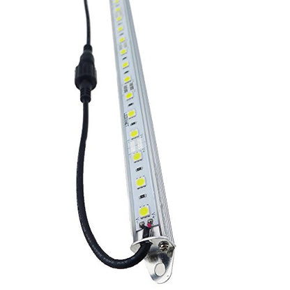 LEDENET® 12" 6500K-7000K White Super Bright 18LEDs 5050 Aquarium LED Strip Lighting Waterproof Aluminum Lighting 12V DC LED Linear Bar Lamp (Cold White, 12" Long) - color: White