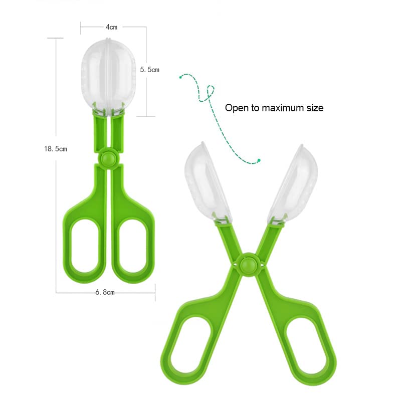Reptile Feeding Clamp Poop Tongs Reptile Feeding Tool Reptile Poop Scoop with Vents for Tortoise Lizard Spider (Green) hamster poop scoop