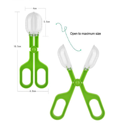 Reptile Feeding Clamp Poop Tongs Reptile Feeding Tool Reptile Poop Scoop with Vents for Tortoise Lizard Spider (Green) hamster poop scoop