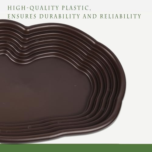 Reptile Bathing Pool with Steps - Ideal for Turtle, Salamander, Bearded Dragon, Lizard, Pixie Frog - Includes 2 Leaf-Shaped Feeding Dishes & Tweezers