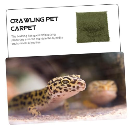 Mipcase Reptile Carpet Liner Mat for Snakes Lizards Turtles Breathable Washable Bedding for Terrarium for Pet Comfort Moisture Retaining Faux Grass Mat
