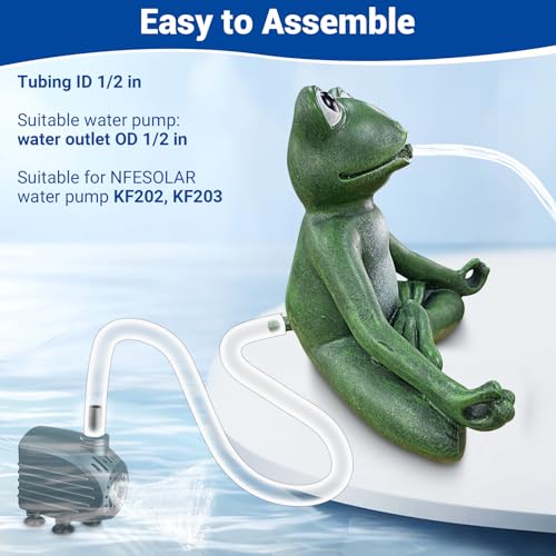 NFESOLAR Zen Meditation Frog Spitter Fountain for Water Feature | Frog Fountain with Clear Tubing, Never Rust or Crack for Ponds, Water Gardens N9711 - size: Zen Meditation Frog