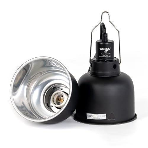WACOOL TERRA Reptile Light Fixture 2 Pack, 5.5 in Deep Dome Reptile Heat Lamp Fixture, Optical Reflection Terrarium Light Fixture for Reptile UVB UVA Heat Basking Bulbs - style: 5.5 inch-2pack