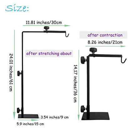 Reptile Lamp Stand,Lizard Heat Lamp Stand Height Adjustable 14.17-24.01" Floor Lamps Bracket Reptiles Tank Light Support for Reptile Glass Terrarium Amphibians Terrestrial Invertebrates Vivarium