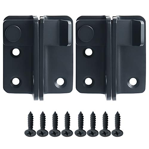 Alise Flip Latch Gate Latches Slide Bolt Latch Safety Door Lock Catch for Barn Cabinet Pet Cage Garden Bathroom Garage Window Sliding Door,Heavy Duty Stainless Steel Matte Black(Pack of 2) - color: Matte Black, size: Large Size