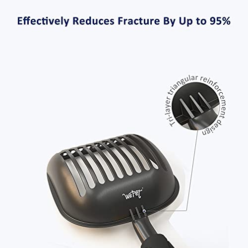 WePet Cat Litter Scoop, Non-Stick Plated Aluminum Alloy Sifter, Kitty Durable Metal Scooper, Deep Shovel, Long Handle, Kitten Pooper Lifter, Size Large, Coated Black Body with Black Handle - color: #06 Black, size: Large