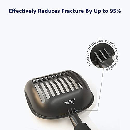 WePet Cat Litter Scoop, Non-Stick Plated Aluminum Alloy Sifter, Kitty Durable Metal Scooper, Deep Shovel, Long Handle, Kitten Pooper Lifter, Size Large, Coated Black Body with Black Handle - color: #06 Black, size: Large