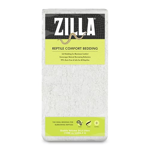Zilla Reptile Comfort Bedding, Burrowing Reptile Paper Bedding for Skinks and Snakes, 24.6 Liters