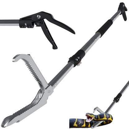 Heavy Duty Snake Tongs,Snake Catcher Grabber with Extra Long Handle & Widely Adjustable Jaw Snake Sticks and Grabbers for Yard Outdoor Pet Supplies.