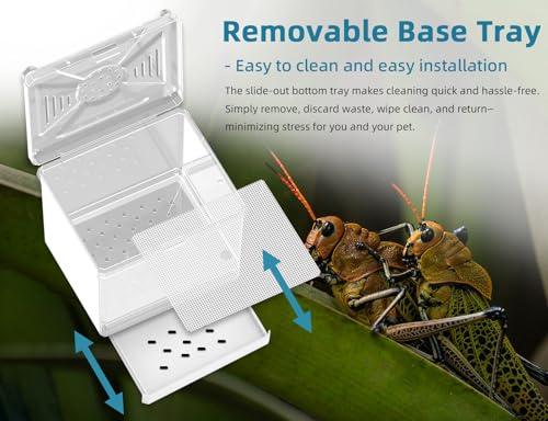 Cricket Keeper – Stackable Insect Habitat for Crickets, Dubia Roaches, Mealworms, Transparent Ventilated Cage, Easy Clean Critter Keeper for Reptiles, Lizards, Snakes, Live Feeder Insect Container