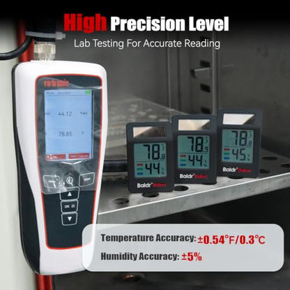 BaldrTherm Room Thermometer Indoor, Humidity Meter, 2026 Upgrade Bluetooth Thermometer with Privacy-Friendly Guest Mode | 250ft Coverage | Real-Time Alerts for Home, Office, Greenhouse