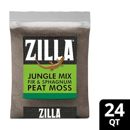 Zilla Pet Reptile Terrarium Substrate Bedding, Jungle Mix, for Frogs, Rainforest Geckos, Toads and Snakes, 24 Quart - size: 24 Quarts (Pack of 1)