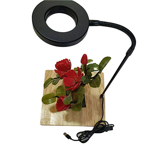 Full Spectrum LED Light with Bamboo Board Nano Fish Tank Light USB Powered 360 Degree Bettas Fish Tank Lights for Plant Growth(Size:S/17x18.5cm) - size: S/17x18.5cm