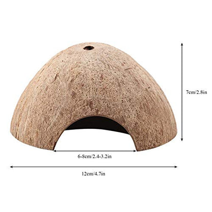 Yosoo Reptile House Hiding Cave Coconut Shell Turtle Aquarium Hide Decor