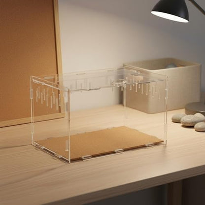 Transparent Reptile Enclosure Through Quality Clear Reptile Habitat Secure Latch Clear Acrylic Terrarium for Arachnid Enthusiasts, 30-20-15 - style: 30-20-15