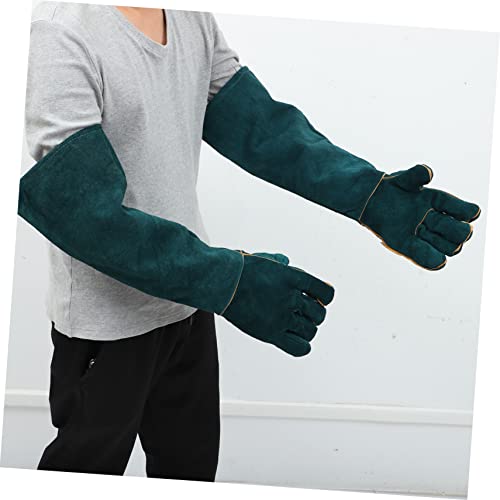 HANABASS 62cm Leather Bite Gloves for Reptile Handling PET Protection Hand Cover Bite-Proof Gloves for Hamsters Snakes and Lizards