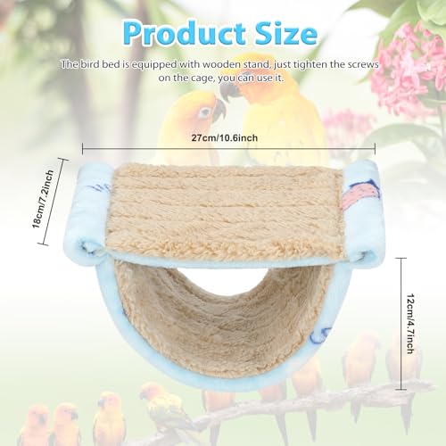 BWOGUE Winter Warm Bird Nest Bed Hanging Hammock Snuggle Hut Parrot House Tent Toy Bird Cage Perch for Parakeet Budgies Cockatiels Lovebird Cockatoo Finch Hamster Chinchilla Guinea Pig - color: Sky Blue, size: Medium (9"x7.2")