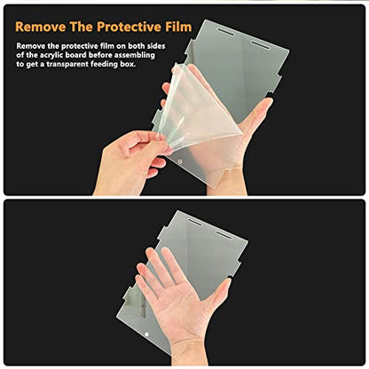 Acrylic Reptile Terrarium, Transparent Reptile Tank Habitat Terrariums Mini Enclosure Feeding Breeding Box with Cover for Tarantula Isopod Roach InvertebratesGecko Frog （5“x5”x8“）