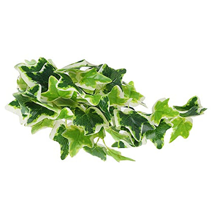 Artificial Reptile Plants Lifelike Hanging Plant with Suction Cup, Suitable for Most Reptiles, Easy to Attach to Fish Tanks (Leaf Vine)