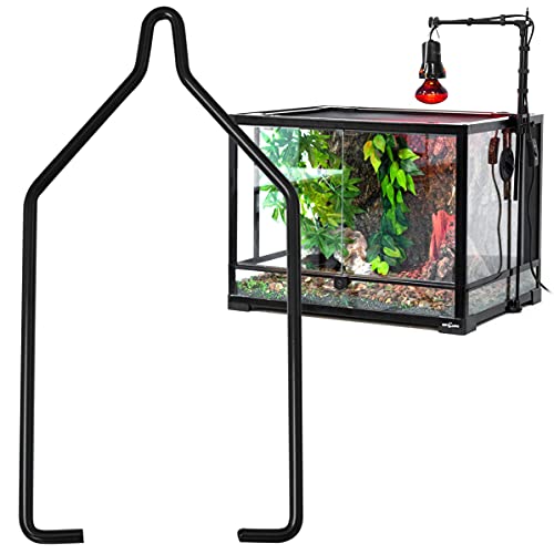 MEETOOT 2pcs Fixing Clip Reptile Dual Lamp Stand Lamp Hanger Holder, Reptile Lamps for Reptile Glass Terrarium Heating Light, NJ-14