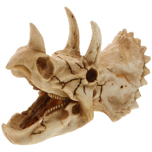 COHEALI Realistic Dinosaur Skull Resin Reptile Hideout for Lizards and Frogs Habitat Hiding Feature and Highly Wear-Resistant Material, Aquarium or Terrarium Decoration