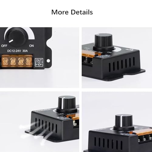 LED Dimmer Switch DC 12-24V 30A PWM Stepless Brightness Dimming Controller for Single Color LED Strip 5050/3528 Light, Wall Mounted, 1Pack - style: LED Dimmer Switch