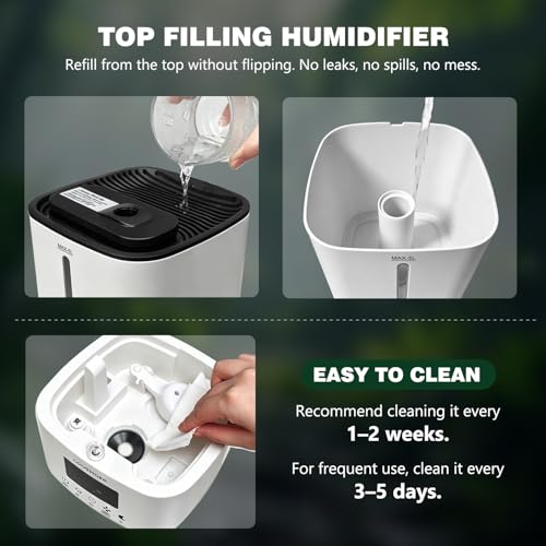 COOSPIDER Reptile Fogger Humidifier, Automatic Humidifiers, Terrarium Humidifiers with Timer Humidity Control, Reptile Mister for Reptiles Amphibians Herps Vivarium (White, 5L/1.32GAL) - color: White