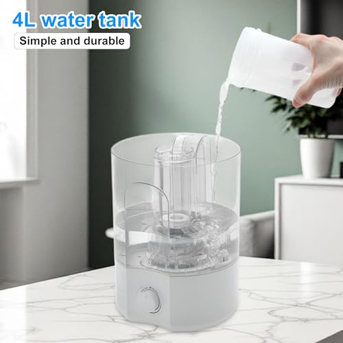 Reptile Fogger, 4L Top Fill Adjustable Mister Tank, Reptile Humidifier for Terrariums and Paludarium, Enhances Humidity Control, White, 1 Set