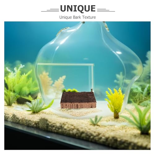 4pcs Cork Terrarium Background: Terrarium Bark Background Cork - Natural Bark Backdrop - Reptile Climbing Wall Accessories 3.94x2.56 - size: 10.00X6.50X2.00CM