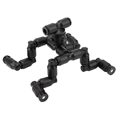 Reptiles Terrarium Nozzle, Plastic Reptiles Fogger Mist Sprinkler Rainforest 360 Degree Adjustable Pet Cooling Nozzle Pet Cooling System for Rainforest, Black