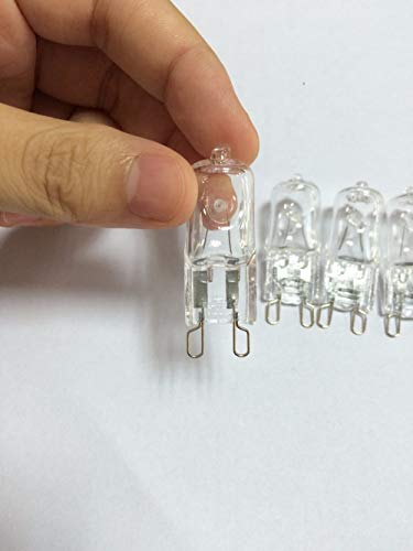 Vinaco G9 Bulb, 10 Pack G9 Halogen Bulb 60 Watt, High Output 720LM JD G9 120V 60W G9 Light Bulb Dimmable Long Lasting Lifespan, CRI100 & 2800K Warm White, G9/bi-pin Light Bulbs for Chandelier Lights - style: 60W- 10 Pack