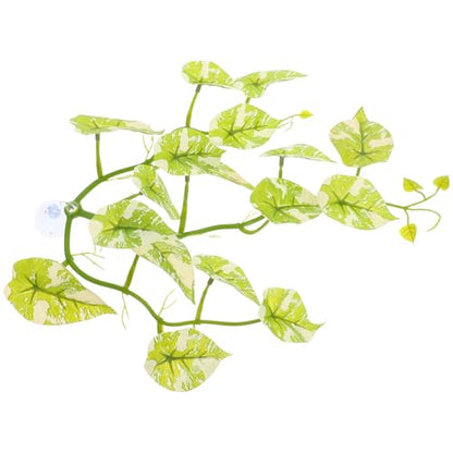 BESPORTBLE Artificial Plants for Geckos Terrarium Hanging Climbing Reptile Plant Decorations with Suction Cups for Lizard Habitat and Hermit Crab Tank Ornaments