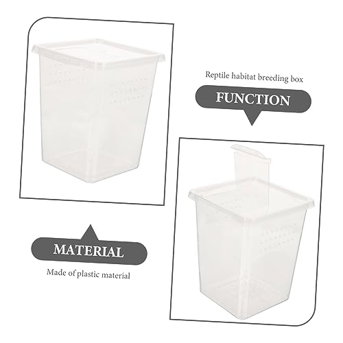 MERRYHAPY Box Clear Reptile Feeding Box Transparent Breeder Enclosure for Snails and Safe Easy to High Visibility Pet Habitat Container for Reptile Care and Observation