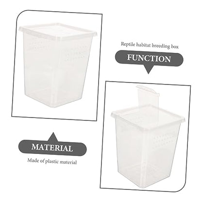 MERRYHAPY Box Clear Reptile Feeding Box Transparent Breeder Enclosure for Snails and Safe Easy to High Visibility Pet Habitat Container for Reptile Care and Observation