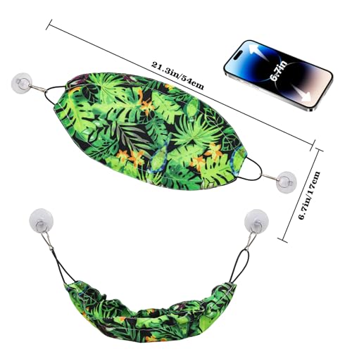 Gecko Tank Accessories, Reptile Hammock with Elastic Rope and Suction Cups, Terrarium Accessories for Crested Gecko, Leopard Gecko, Little Snake