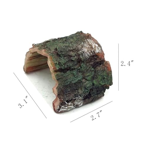 Betta Log Resin Hollow Tree Trunk Ornament, Aquarium Hideout Reptile Cave Ornament Terrarium Fish Tank Decoration-(4Pcs)