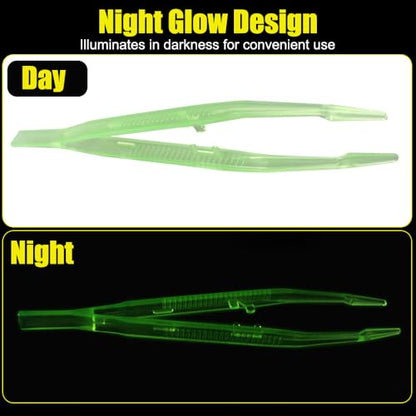 2PCS Reptile Feeding Tongs, 7.1" Aquarium Straight Curved Tweezers Terrarium Feeder Tool with Rubber Tip for Aquatic Plants Lizards Spider