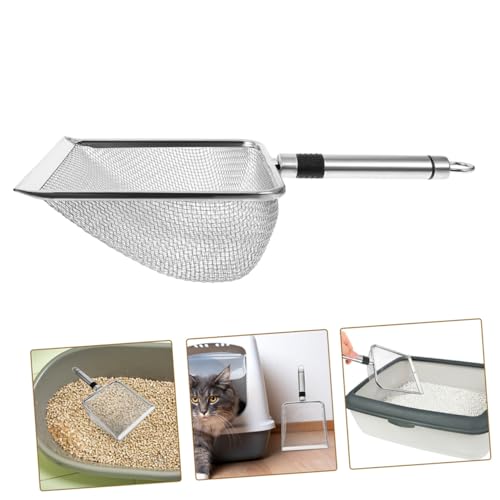 Stainless Steel Cat Litter Scoop with 2.8mm Mesh Large 28.5x14x6cm Sturdy Shovel for Clumping Litter and Pet Waste Cleaning