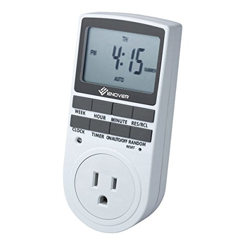 7 Day / 24 Hour Programmable Digital Weekly Light Switch Timer Plug for Electrical Outlet with Anti-theft Random Option (15A/1800W,1Pack)