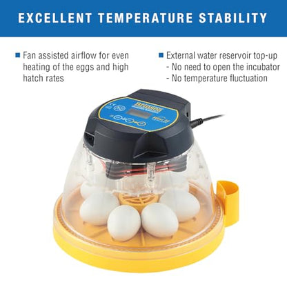 Brinsea Mini II Advance & Insert, Egg Incubator with Automatic Egg Turning and Temperature Control for Hatching 7 Eggs or up to 12 with Insert, Ideal Incubator for Hobbyists and More - size: 7 Eggs with extra insert