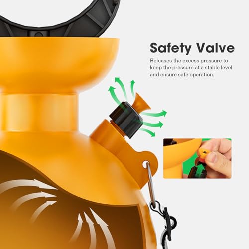 VIVOSUN 2.1Gal/8L Pump Pressure Sprayer, Pressurized Water Spray Bottle with Adjustable Shoulder Strap, Adjustable Nozzle, Safety Valve & Additional Seals, Ideal for Watering, Fertilizing, Cleaning - size: 2.1 Gallon / 8 Liter
