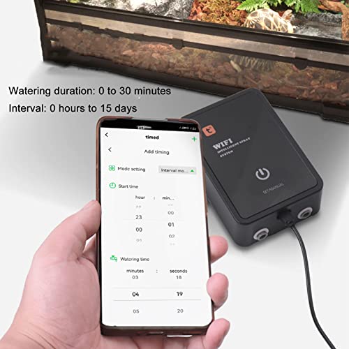 Fdit Reptile Humidifier, Tuya Remote Control Atomizatio with Timer for Terrarium Paludarium Vivarium (USA Plug)
