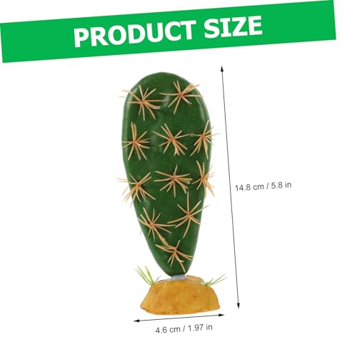 Happyyami Artificial Reptile Plant Decoration for Terrarium Habitat Resin Cactus Hideout for Lizard Tank Safe Non-Fading Plastic Reptile Terrarium Decor for Amphibians and Aquarium