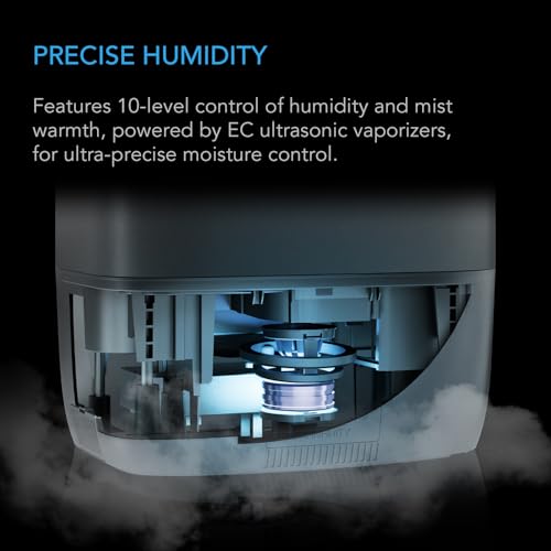 AC Infinity CLOUDFORGE T5, Warm Mist Plant Humidifier 9L with VPD Humidity 10-Level Controls, Hot/Cold Vaporizer for All Climates, Continuous Water Purifying, Extendable Targeted Hose for Grow Tents - size: 9 L