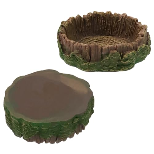 2Pcs Reptile Feeding Bowls for Reptile Pets Model C | Smooth Surface, Easy To Clean, Solid Texture, Practical Shape, Nice Daily Tool For Terrarium Pet Rearing - color: Color C