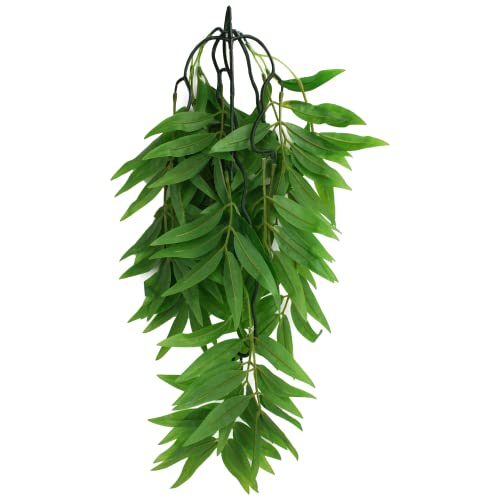 Multipet Komodo Reptile Terrarium Bamboo Hanging Vine Plant | Artificial Climbing Tank Habitat Decoration Accessory with Suction Cup, Small, 16 inches