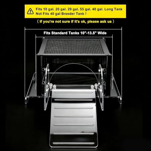 Turtle Topper Basking Platform for Aquatic Turtles 10/20/29/55 Gallon Tank, Aquatic Reptile Ramp Dock, Terrace, Accessories - size: Large